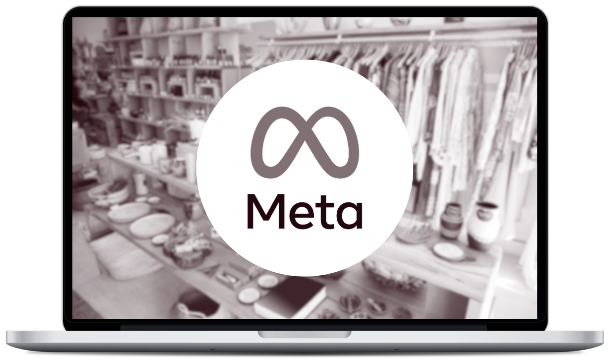 Таргетована реклама в Facebook Лого Meta Ads на екрані ноутбука - Фото 01