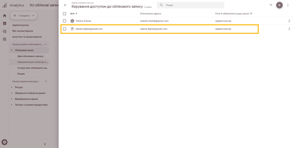 Як надати доступ до акаунту Google Analytics 07 Доступ до акаунту Google Analytics - Фото 07